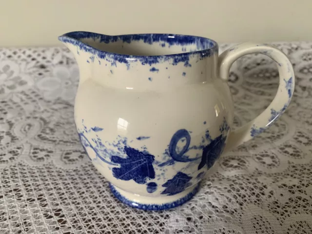 National Trust Hand-Painted Jug - Blue Leaf Decoration