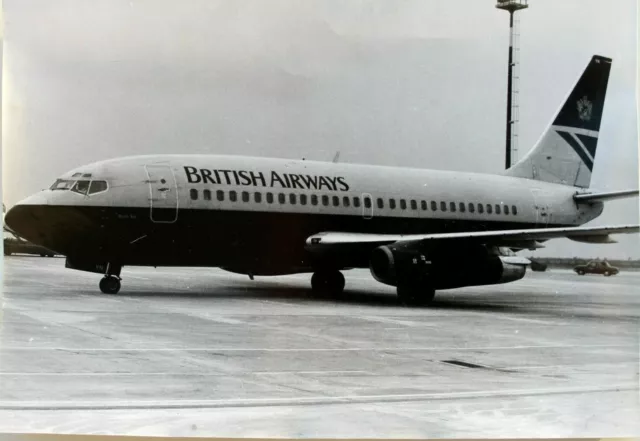 17260 Grand Photo Avion Airline Britannique Airways À 1980