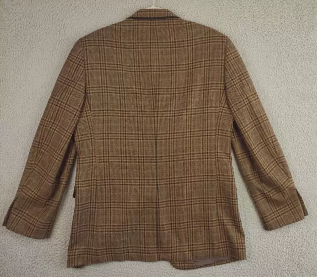 John W. Nordstrom *NWOT* Cashmere Sport Coat 2 Btn. Vented Brown Plaid Size 40L 2