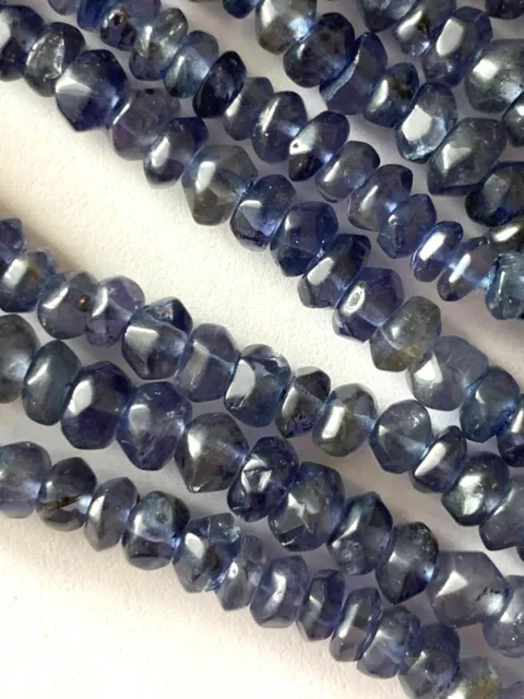 Two 16" Strands Genuine Faceted Iolite Rondel Beads  4x3mm  - Approx 310+ Beads