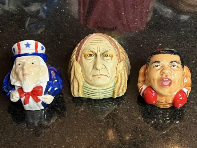Face Pots 2001 Kevin Francis Uncle Sam Muhammad Ali + Sitting Bull