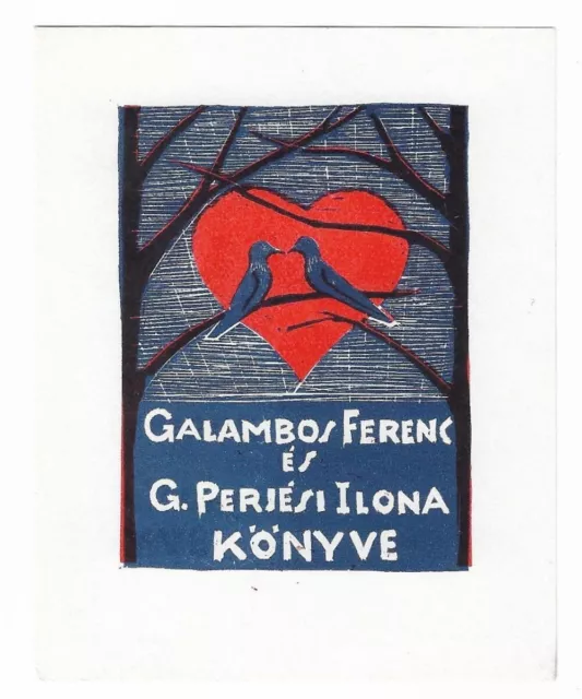 SVEND AAGE MOLLERUP: Exlibris für Ferenc Galambos u. Perjesi Ilona