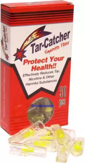 Tar Catcher Disposable Cigarette Filter Holders Pack of 30 NEW