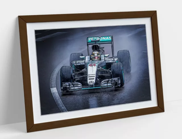 Lewis Hamilton Mercedes F1 Framed Poster Picture Paper Print Artwork -Black 2