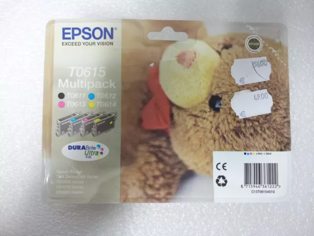 Epson Multipack T0615 de 4 cartouches Noir+Magenta+Cyan+Jaune:T0611/612/613/614