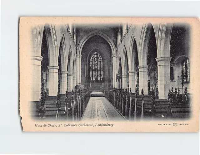 Postcard Nave & Choir, St. Columb's Cathedral, Londonderry, Northern Ireland