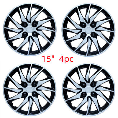 4 New 15" Wheel Covers Full Rim Snap On Hub Caps fit R15 Tire & Steel Wheels