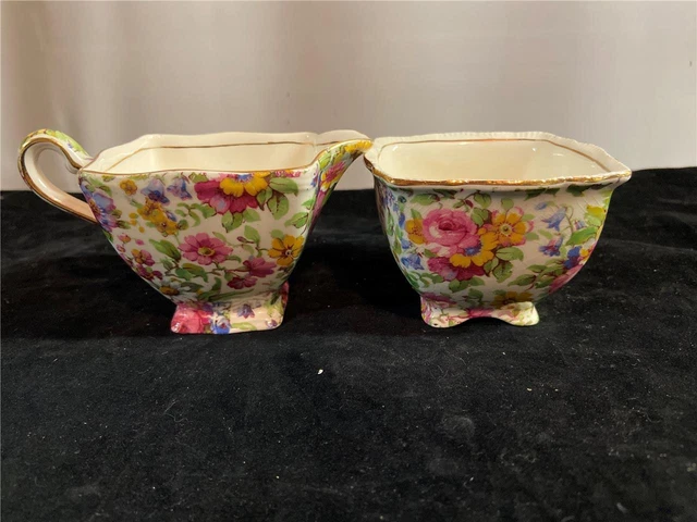 Royal Winton Grimwades Summertime Chintz Creamer & Sugar Bowl