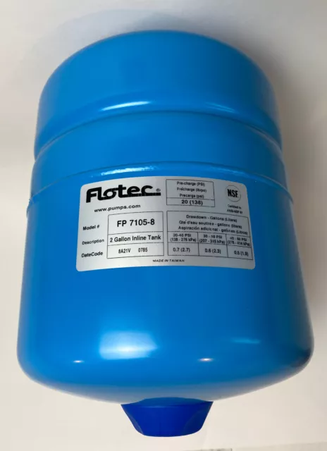 Pressure Tank 2 Gallons FP7105-08 Sta-Rite Industries For Pumped Water Systems