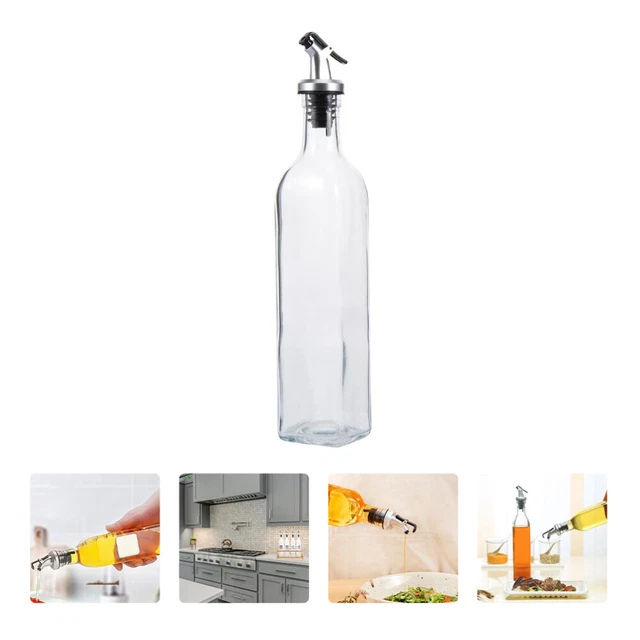 4 piezas dispensador de aceite de oliva botella de vidrio tapa de ricino transparente