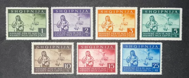 Travelstamps:Albania Germany Occu. Stamps 1944 Scott #B17-B23 Victims of WW2 MNH
