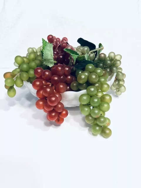 8 Grape Clusters Lot Faux Fruit Rubber Realistic Staging Prop Farmhouse Rustic