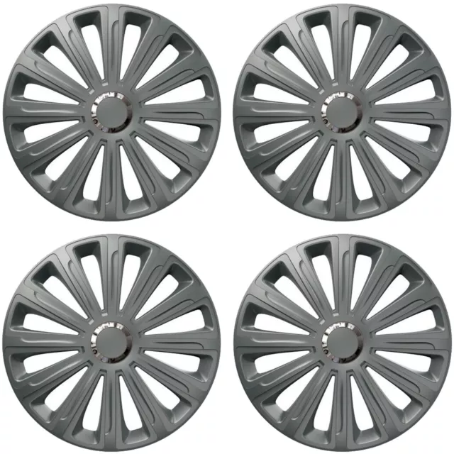 Wheel Trims 14" Hub Caps Trend Graphite RC Plastic Covers Set of 4 Fit R14