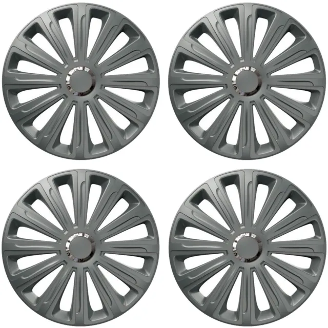 Wheel Trims 15" Hub Caps Trend Graphite RC Plastic Covers Set of 4 Fit R15