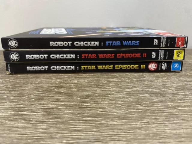 Robot Chicken Star Wars Episode 1 2 & 3 DVD Bundle Region 4 PAL