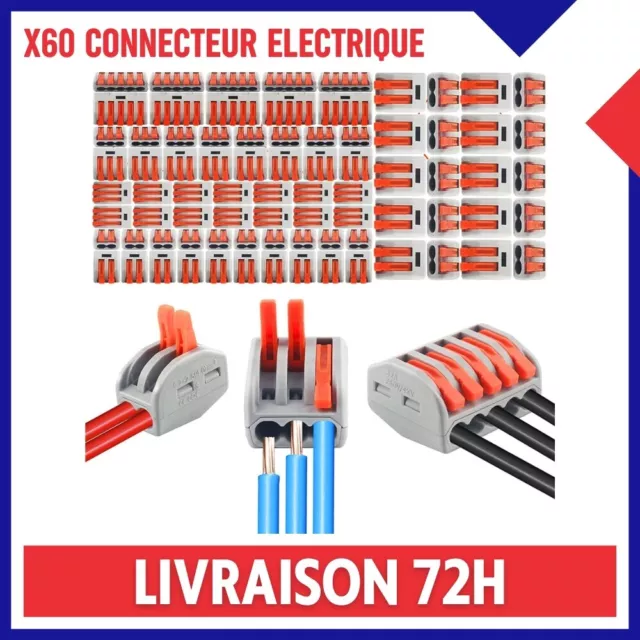 x60 Connecteur Borne de Connexion Electrique 2-3-5 Entrées Fil Cable Universel