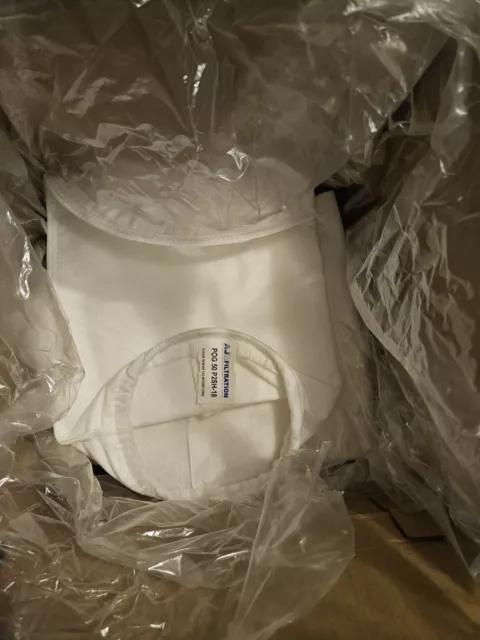 (38 pk) POG 50 P2SH-18 Filter Bag, 50 micron 7” x 32” polypropylene felt -NIB