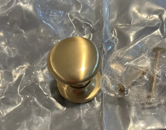 Signature Hardware 1-1/4” Brass Round Knob with Beveled Round Base- Satin Brass
