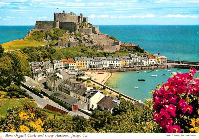 Mont Orgueil Castle Gorey Harbour Trikot Ci - Postkarte