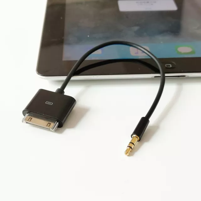 2 PAQUETE DE 2 20 cm 30 PIN Conector Dock a AUXILIAR 3,5 mm Cable de Audio para iPod/iPhone 3 4 3