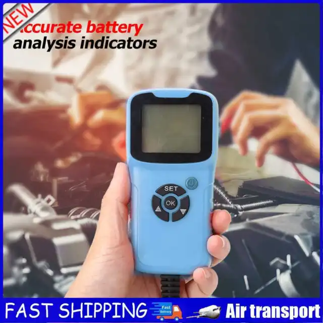 LCD Auto Battery Tester Shockproof Auto Circuit Tester Diagnostic Tool (Blue)
