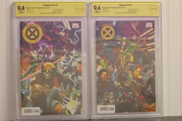House of X Powers of X 3 Mahmud Asrar Connecting Cover Hickman Signed 9.4 Graded