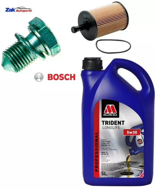 Fits Skoda Octavia Vrs 2.0 Tdi Mk2 Bosch Service Kit 5L Oil + Oil Filter
