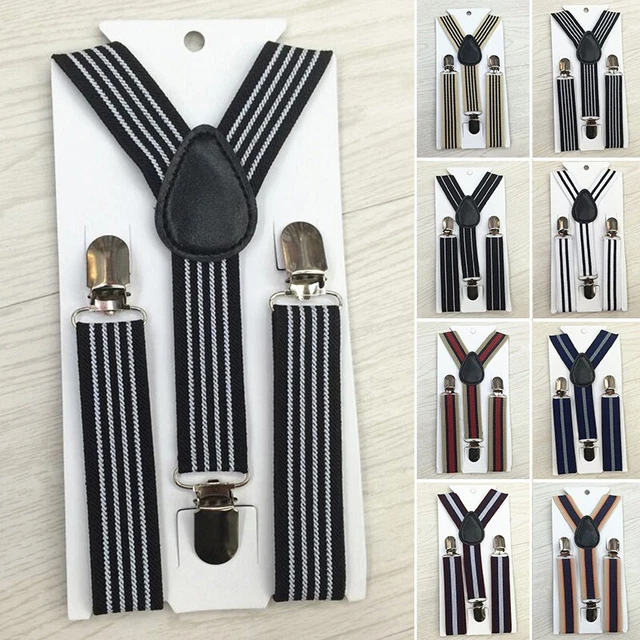 Bambini unisex a righe retrò clamp strap bretelle fascia addominale cintura