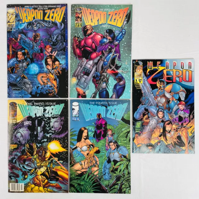 Weapon Zero Comic Book Lot of 5 T1 to T4 and #1 Image Comics 1995