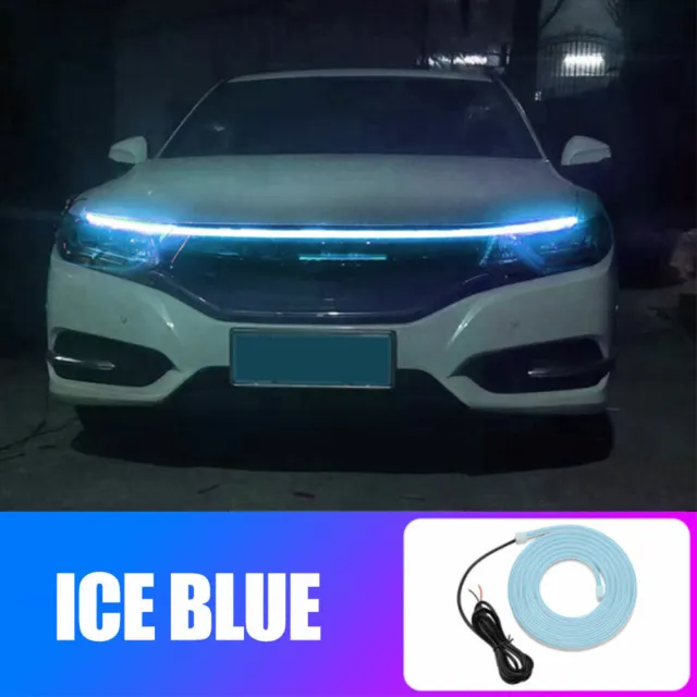 120cm 12V Car Hood LED Daytime Running Flexible Light Strip Waterproof DRL Lamp