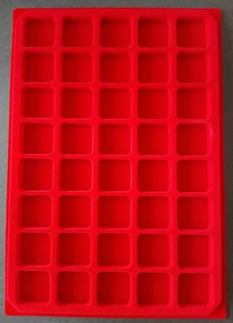 Lot 20 Box - Plateaux  En Feutrine Pour Caps  40 Cases Carre  Sans Couvercles