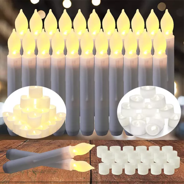 Flickering Battery Operated LED Tea light Candles Realistic Fake Candle Decor AU
