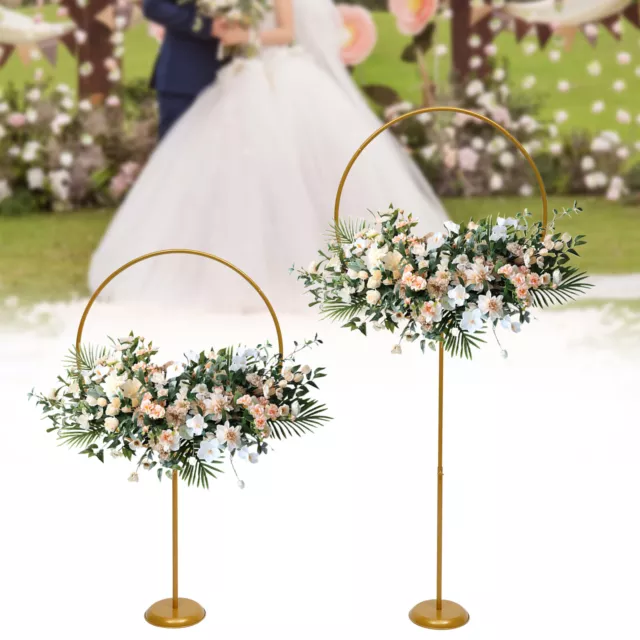 Juego de 2 piezas de soporte de arco de globo redondo boda cumpleaños fiesta marco decoración
