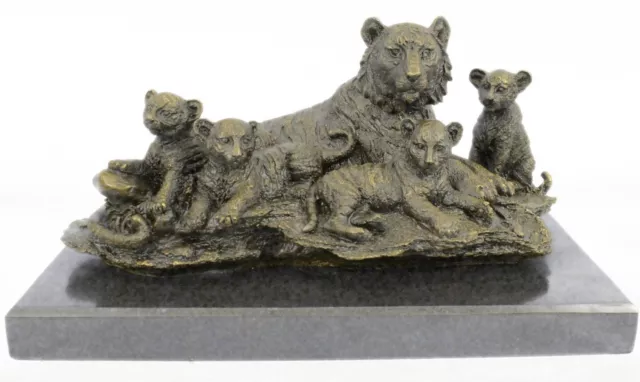 Bronze Tigers Statue Vintage Bronze Tiger Sculpture Wildlife Animal Art Craft