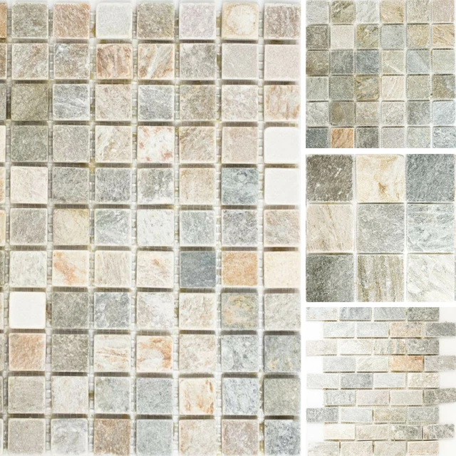 Tappetino Mosaico In Pietra Naturale Autoadesivo - Per Pareti E Cucine, 275x300 Mm - Foto 4