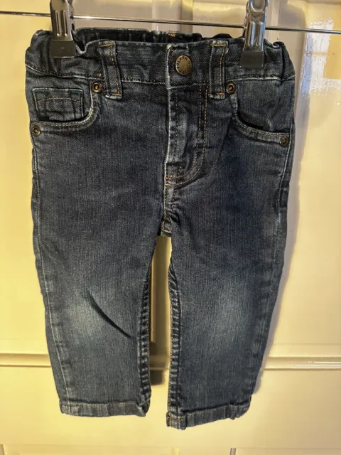 Polarn O Pyret Baby Boys / Girls Blue Denim Jeans Trousers 6 - 9 Months RRP £30