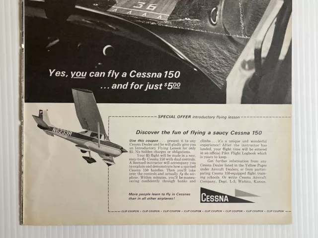 1966 Cessna 150 Airplane - Original Print Ad (13.5 x 10.5) - Advertisement 2