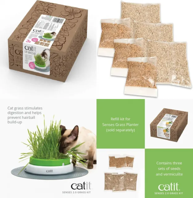 Catit Cat Grass Kit for the Senses Planter, 18 Count (Pack of 1)