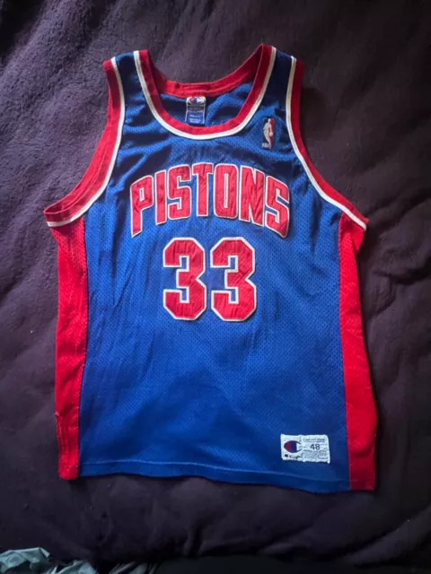 90's Grant Hill Detroit Pistons Champion NBA Jersey Size 48 – Rare