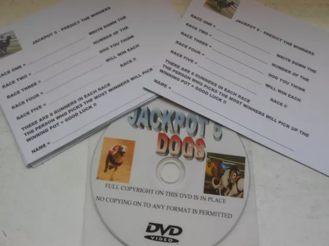 Jackpot 5 Dog Racing Dvd = New Idea For Race Nights Great Fun / Fundraiser