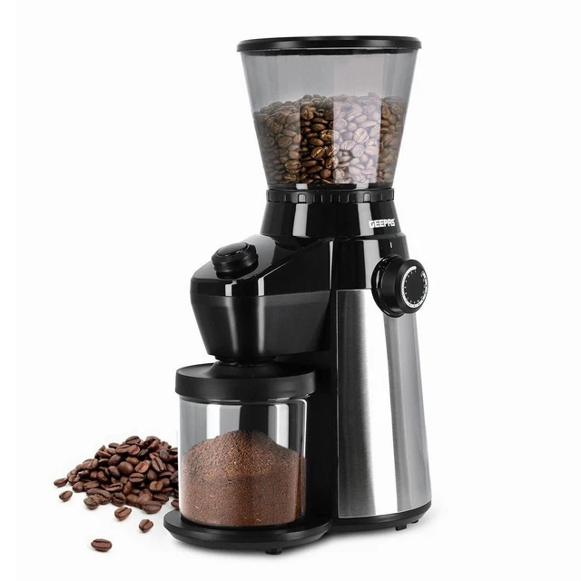 ELECTRIC BURR COFFEE Grinder Blender Standing Stainless Steel 19