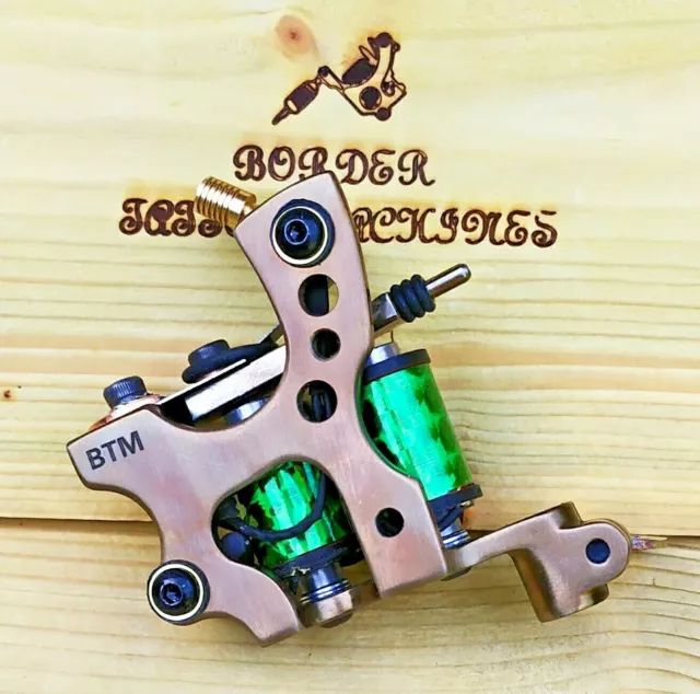 "Shader" Border Tattoo Machine, Custom Iron Frame Custom 8 Layer 32Mm Coils