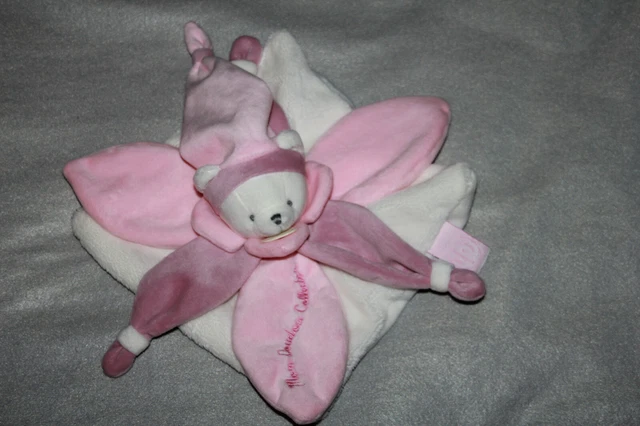 DOUDOU et COMPAGNIE OURS MON DOUDOU COLLECTOR  PLAT ROSE BLANC NEUF