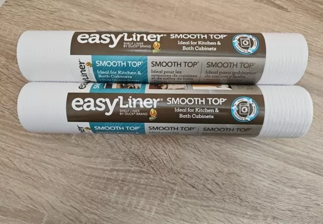 Lot Of 2 Duck EasyLiner 12-in x 10-ft Per Roll Smooth Top Shelf Liner New