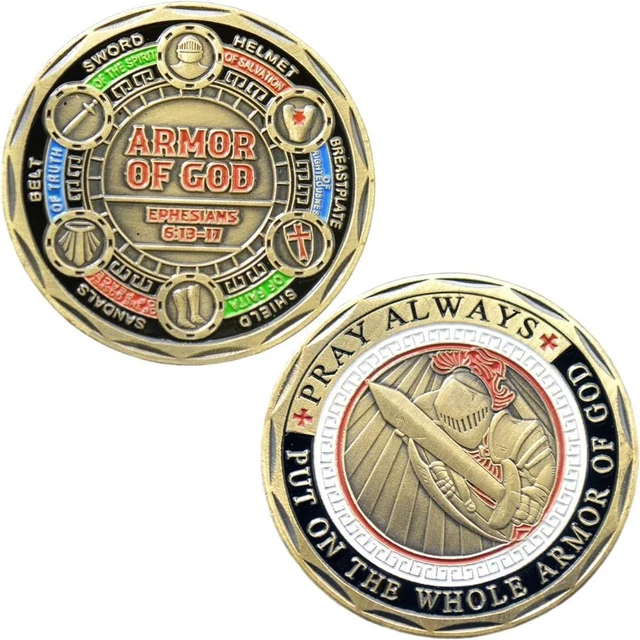 Golden Challenge Coin Round Military Medal Sacred