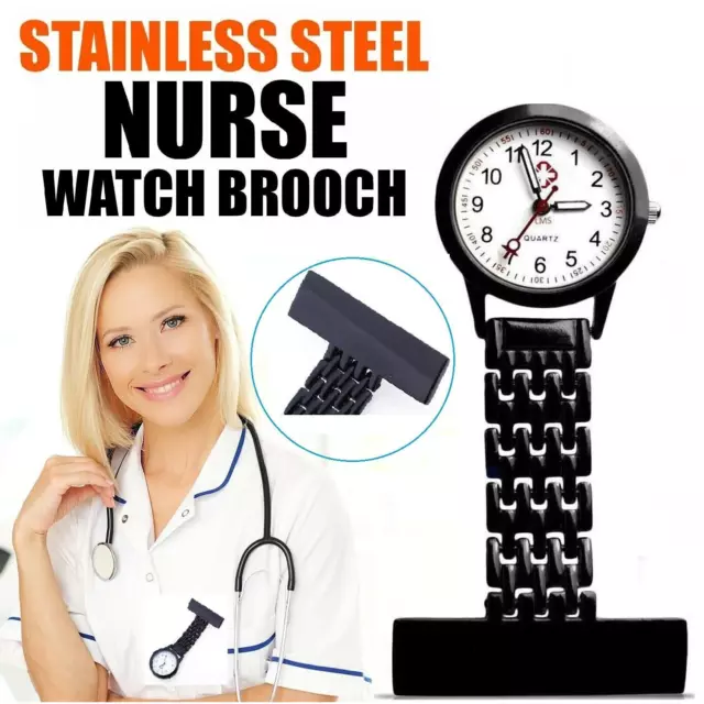 Metal Nurse Brooch Tunic Fob Watch Nursing Nurses Pendant Clip-On Pocket Watch