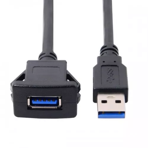 USB A 3.0 Kabel Buchse auf USB 3.0 Stecker Verlängerungskabel Einbaubuchse 100cm