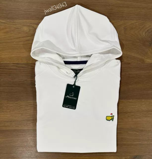 2024 Masters by Peter Millar Men's Golf Performance Pullover Hoodie White NEW