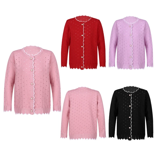 Maglione cardigan lavorato a maglia bambini abbottonato top esterno abbigliamento casual abbigliamento