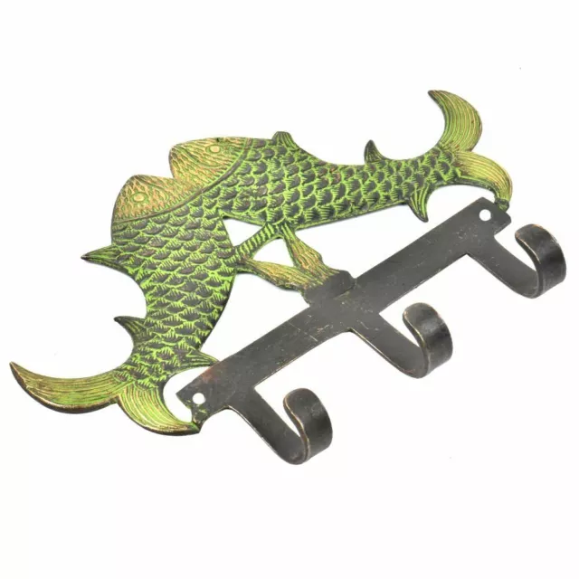 New Bath Towel Hook  Coat Rack Brass Wall Fish Hat Rack Towel Hook Black Antique